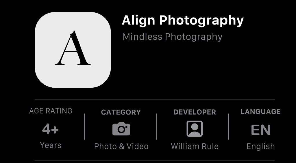 Align Photography on the App Store